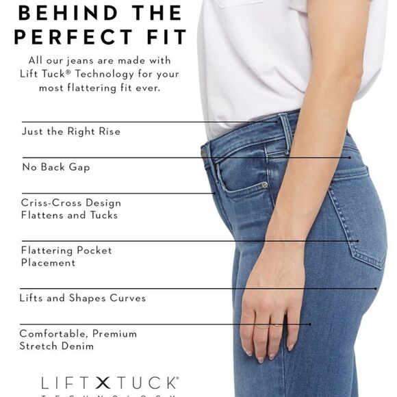 NEW NYDJ NOT YOUR DAUGHTER’S DARK WASH BLUE JEAN BERMUDA SHORTS 2 - Picture 10 of 11